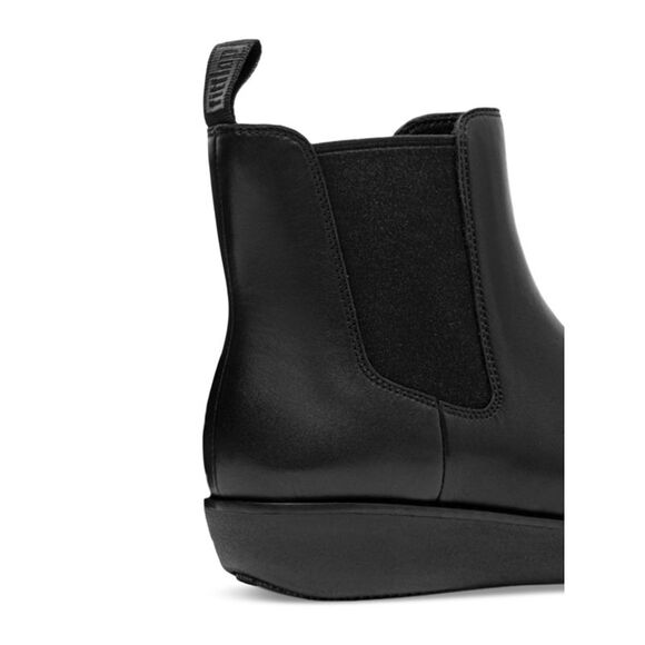 NWT FIT FLOP Womens Black Goring Sumi Round Toe Wedge Leather Chelsea 8.5 - Picture 3 of 4